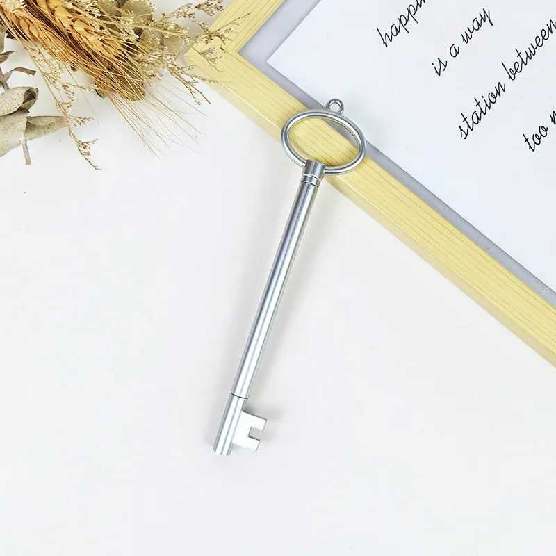 Creative golden key shaped stationery, neutral pen for elementary school students, 0.5mm neutral pen, black needle tube, learnin - Stationery Set 3