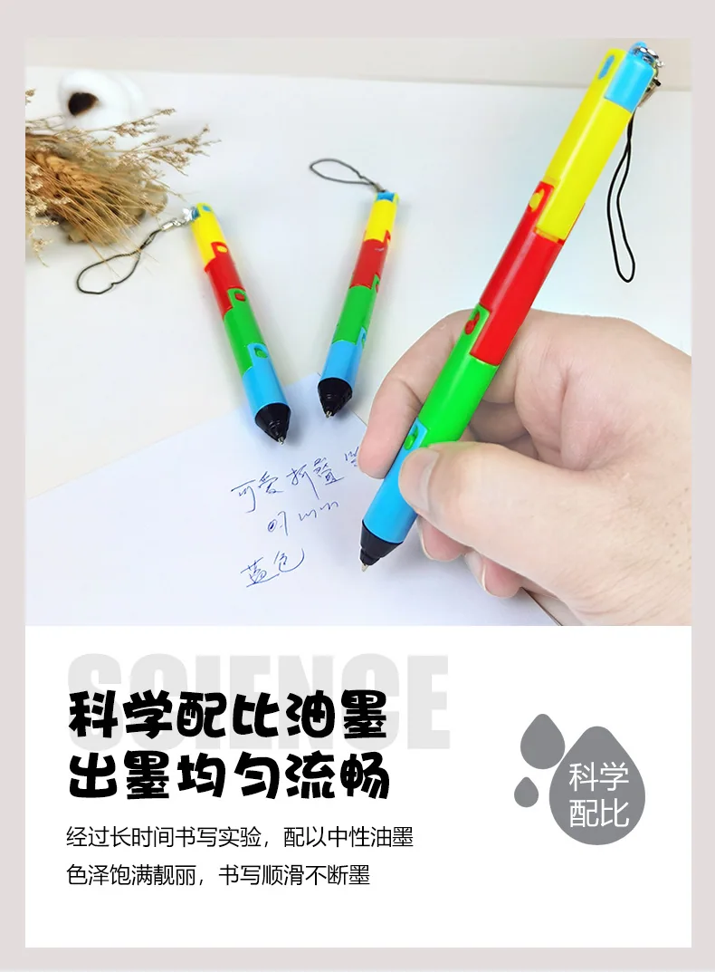 New Creative Cute Folding Ballpoint Pen Primary School Student Reward Stationery Flexible and Deformable with Hanging Rope Ballp 9
