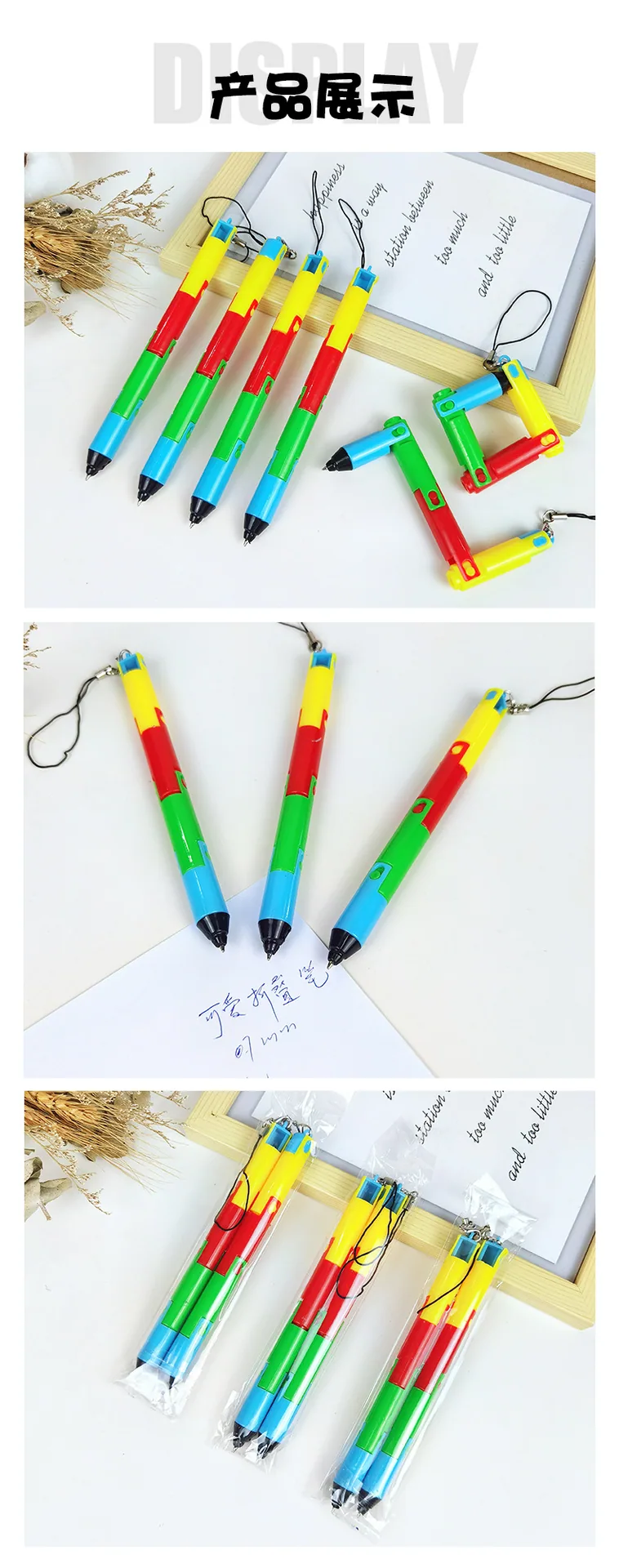 New Creative Cute Folding Ballpoint Pen Primary School Student Reward Stationery Flexible and Deformable with Hanging Rope Ballp 13