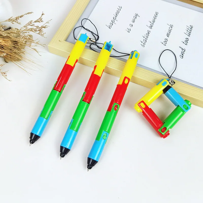 New Creative Cute Folding Ballpoint Pen Primary School Student Reward Stationery Flexible and Deformable with Hanging Rope Ballp 4