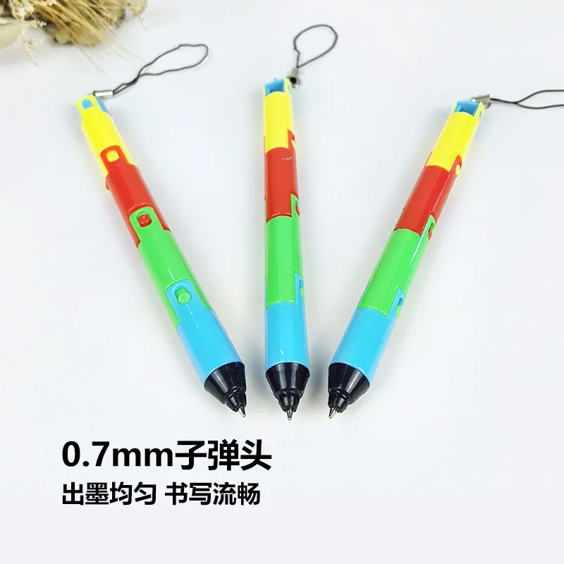 New Creative Cute Folding Ballpoint Pen Primary School Student Reward Stationery Flexible and Deformable with Hanging Rope Ballp