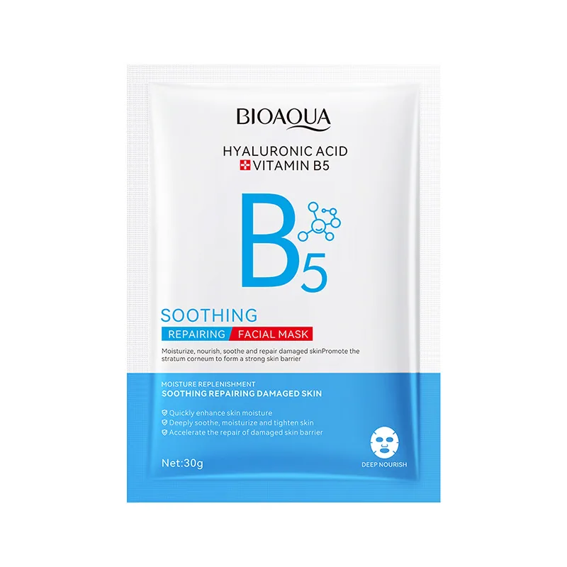 Full English BIOAOIA Vitamin B5 Hyaluronic Acid Soothing and Repairing Facial Mask Cross-border Wholesale
