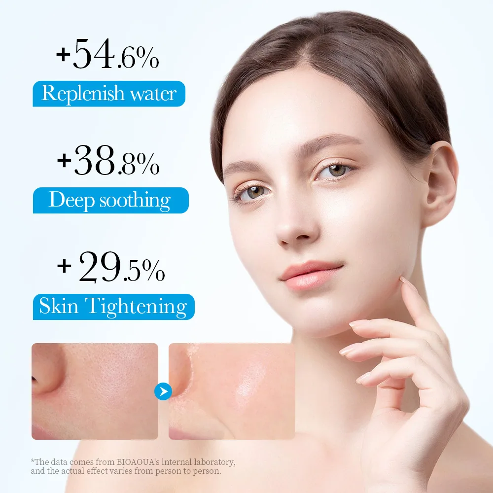 BIOAOIA Vitamin B5 Hyaluronic Acid soothing repairing facial mask usage scene on clean skin for skincare routine