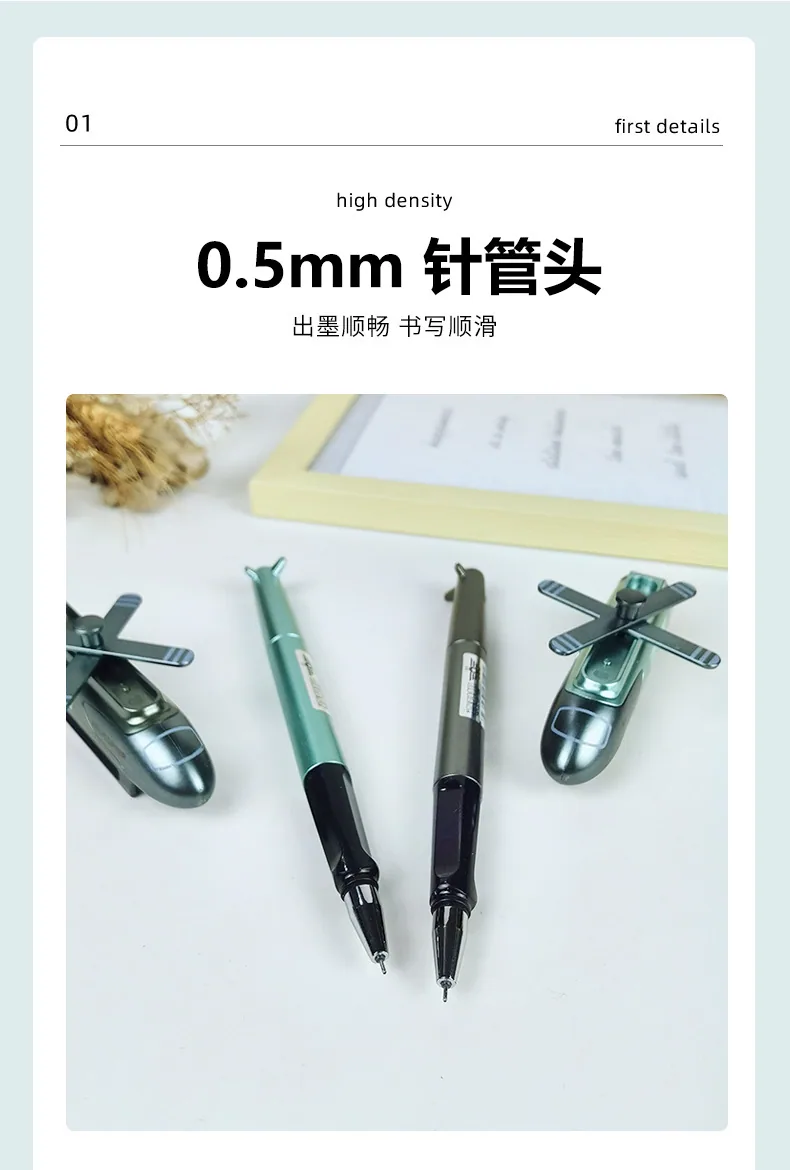 Pen Ballpoint Berbentuk Helikopter Plastik Neutral Pen Pembelajaran Keseronokan Alat Tulis Tanda Tangan Pen Menulis Pen Mainan Pen 11