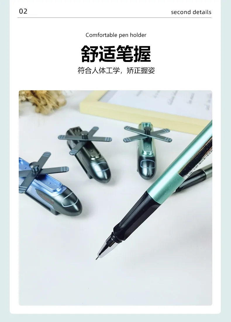 Pen Ballpoint Berbentuk Helikopter Plastik Neutral Pen Pembelajaran Keseronokan Alat Tulis Tanda Tangan Pen Menulis Pen Mainan Pen 10