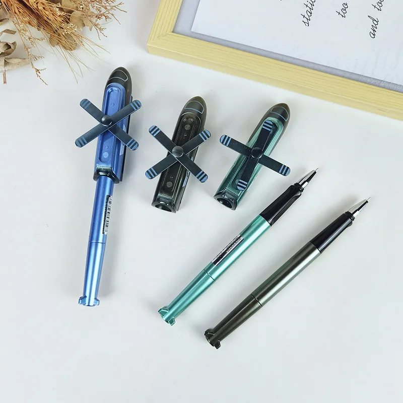 Pen Ballpoint Berbentuk Helikopter Plastik Neutral Pen Pembelajaran Keseronokan Alat Tulis Tanda Tangan Pen Menulis Pen Mainan Pen 5