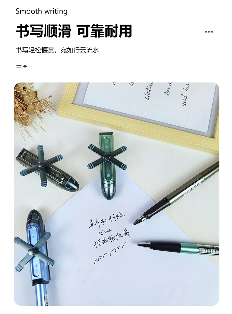 Pen Ballpoint Berbentuk Helikopter Plastik Neutral Pen Pembelajaran Keseronokan Alat Tulis Tanda Tangan Pen Menulis Pen Mainan Pen 8