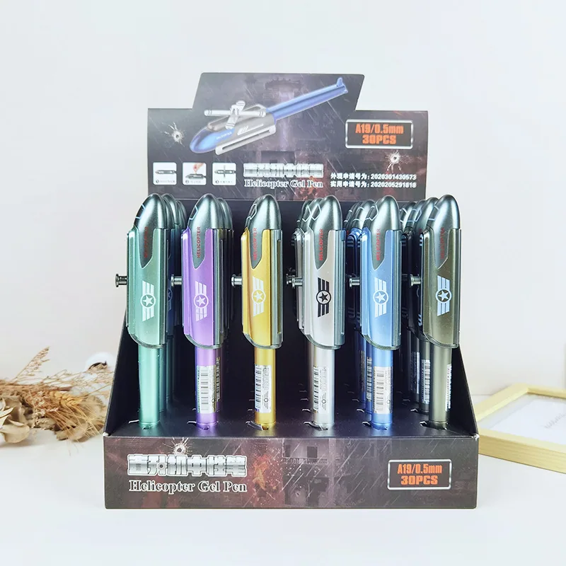 Pen Ballpoint Berbentuk Helikopter Plastik Neutral Pen Pembelajaran Keseronokan Alat Tulis Tanda Tangan Pen Menulis Pen Mainan Pen 6
