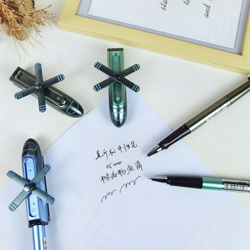Pen Ballpoint Berbentuk Helikopter Plastik Neutral Pen Pembelajaran Keseronokan Alat Tulis Tanda Tangan Pen Menulis Pen Mainan Pen 4