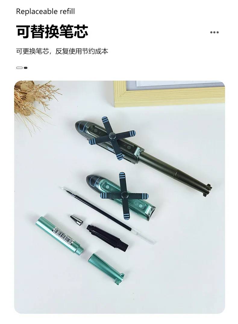 Pen Ballpoint Berbentuk Helikopter Plastik Neutral Pen Pembelajaran Keseronokan Alat Tulis Tanda Tangan Pen Menulis Pen Mainan Pen 12