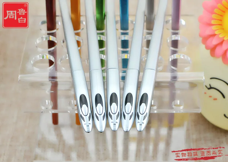 Creative Harmony Train Pen Crystal Drill Bit Student Neutral Pen Box Black Needle Pen Office Stationery Trendy 7