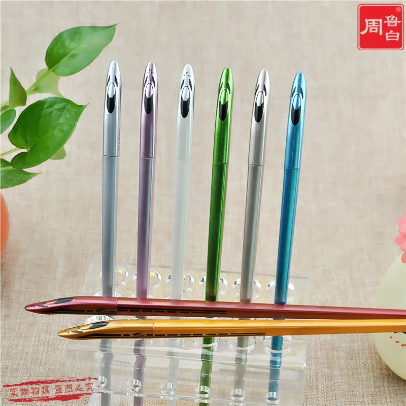 Creative Harmony Train Pen Crystal Drill Bit Student Neutral Pen Box Black Needle Pen Office Stationery Trendy 8