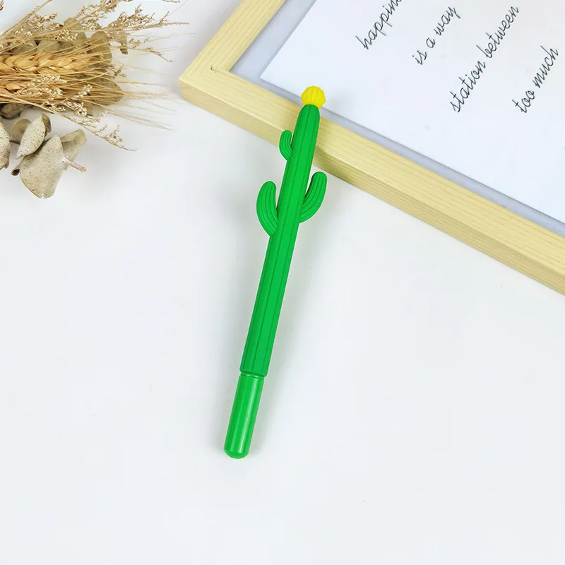 Cute cartoon stress relieving pen, cactus soft rubber neutral pen, student creative stationery, cactus shaped signature pen - Stationery Set 3