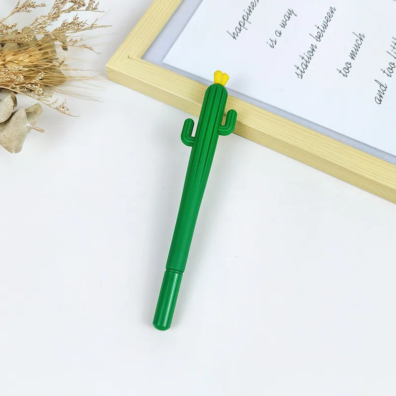 Cute cartoon stress relieving pen, cactus soft rubber neutral pen, student creative stationery, cactus shaped signature pen - Stationery Set 2