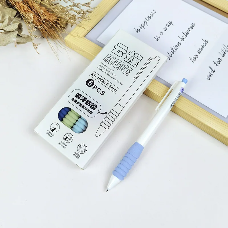 Quick drying ST pen tip press neutral pen simple 0.5 black pen ins high aesthetic student brush test pen 5