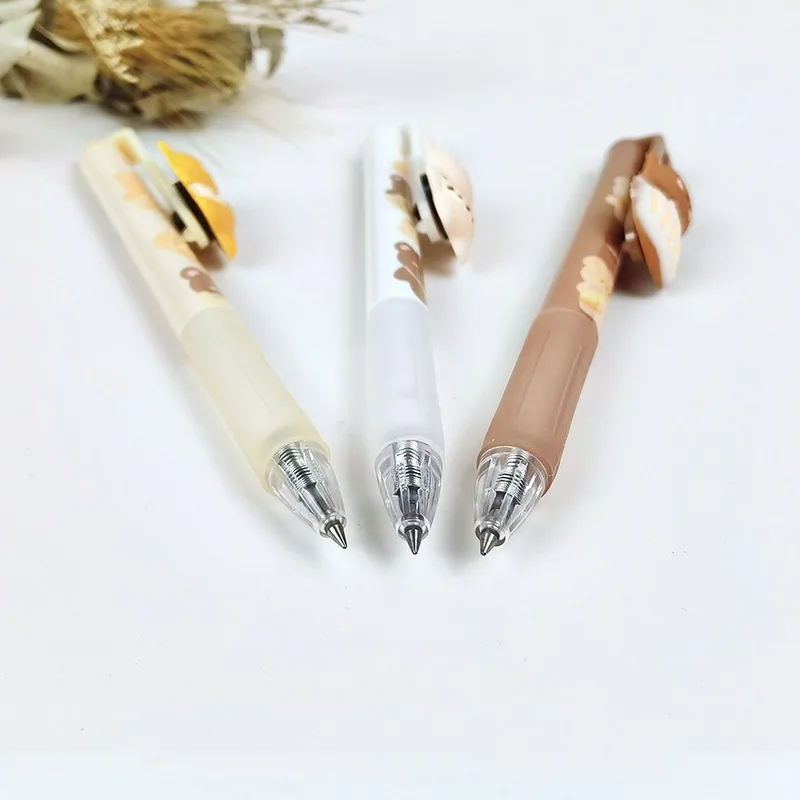 Creative Bear Student Pen 0.5mm Bullet Head Press Neutral Pen Stereoscopic Styling Cultural and Creative Caramel Bear Neutral