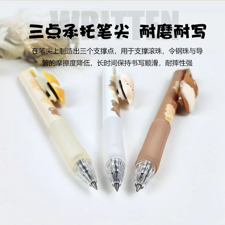 Creative Bear Student Pen 0.5mm Bullet Head Press Neutral Pen Stereoscopic Styling Cultural and Creative Caramel Bear Neutral Pe 8