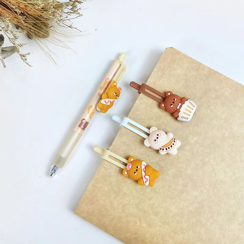 Creative Bear Student Pen 0.5mm Bullet Head Press Neutral Pen Stereoscopic Styling Cultural and Creative Caramel Bear Neutral Pe 6