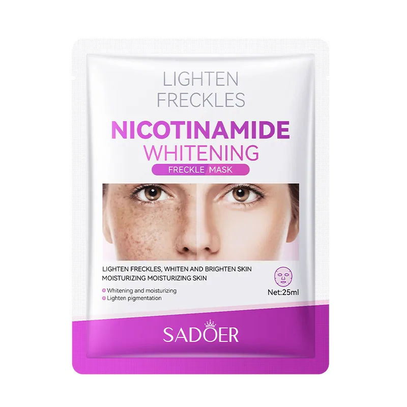 SADOER nicotinamide facial mask use scene fitting facial moisturizing whitening freckle skin care demonstration