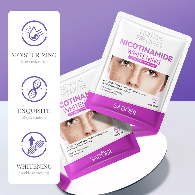 SADOER Nicotinamide Whitening facial mask Single piece Independent Package Display Portable Cross border Skin Care essence fa