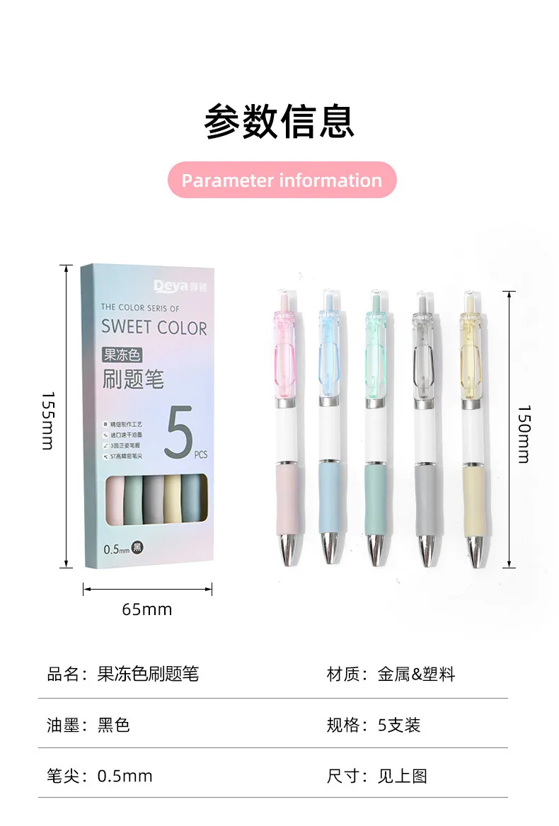 High Beauty Press Student Stationery Morandi Brushing Questions Neutral Pen Ins Color Exam Signature Pen Wholesale 13
