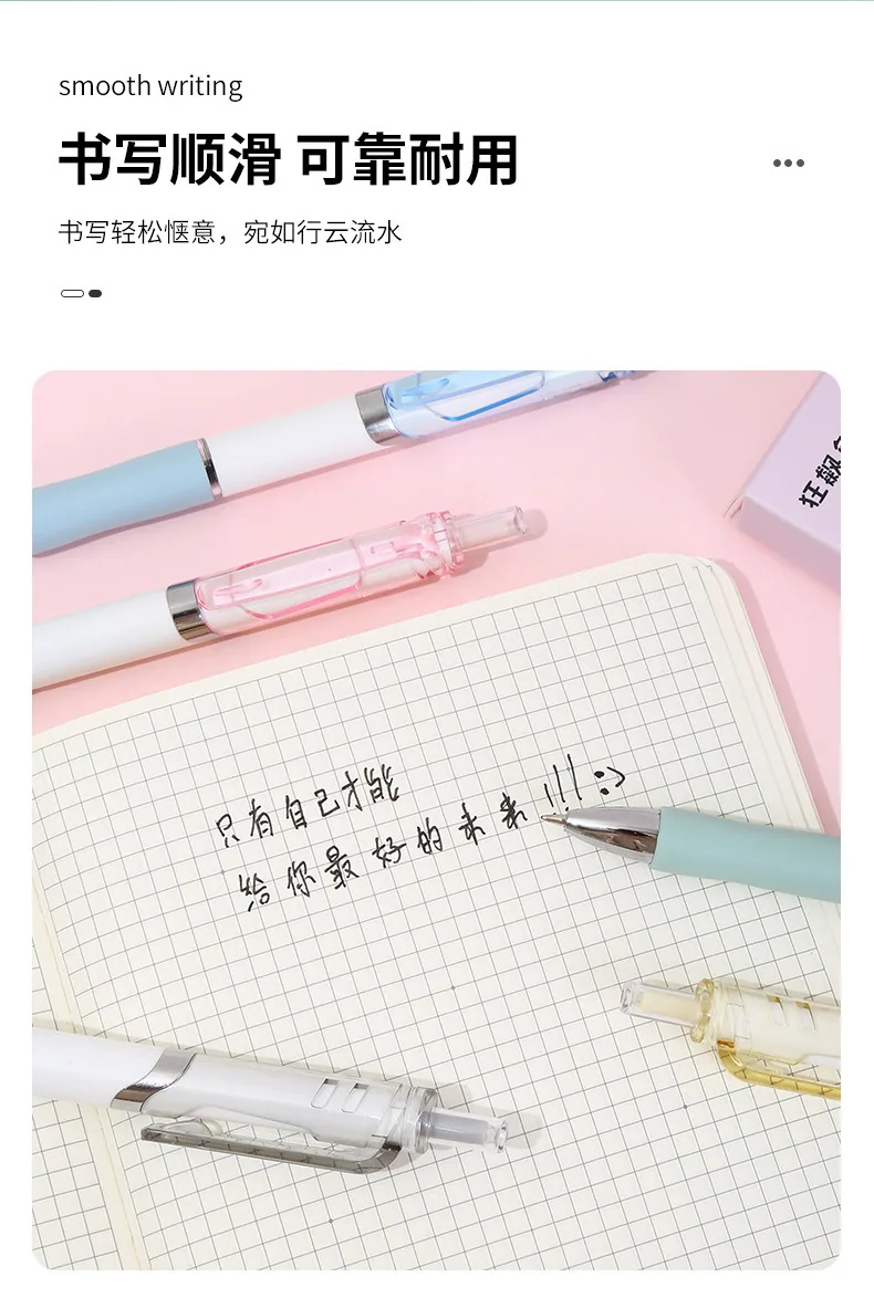 High Beauty Press Student Stationery Morandi Brushing Questions Neutral Pen Ins Color Exam Signature Pen Wholesale 8