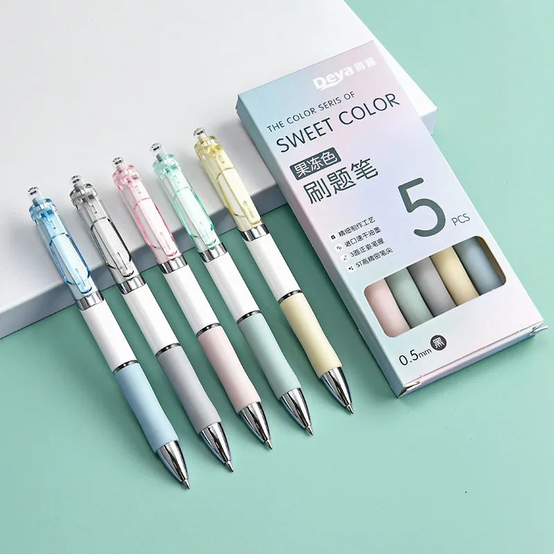 High Beauty Press Student Stationery Morandi Brushing Questions Neutral Pen Ins Color Exam Signature Pen Wholesale