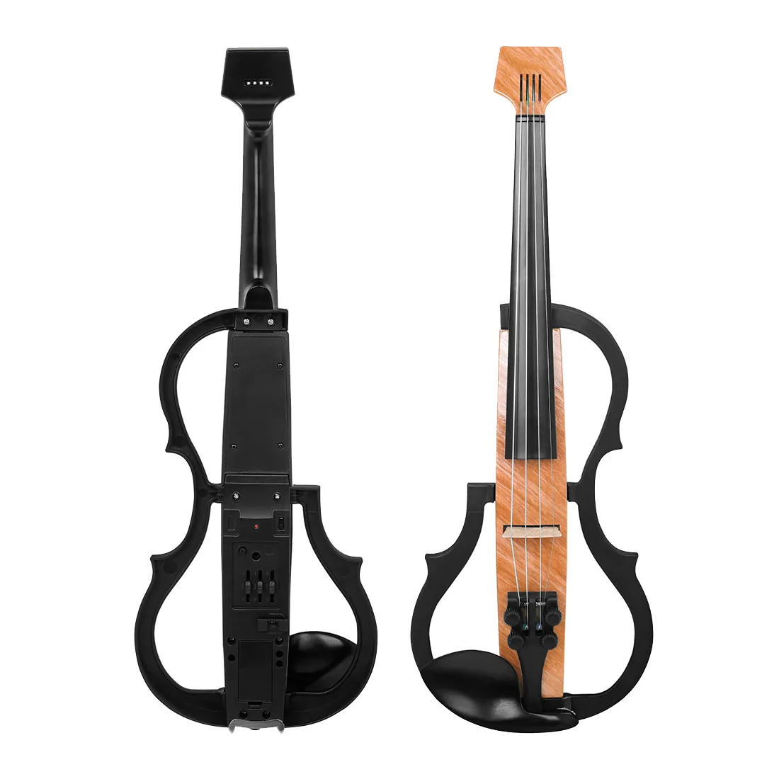 Carbon fiber headless electroacoustic violin, silent violin, adult professional performance electronic violin set with case