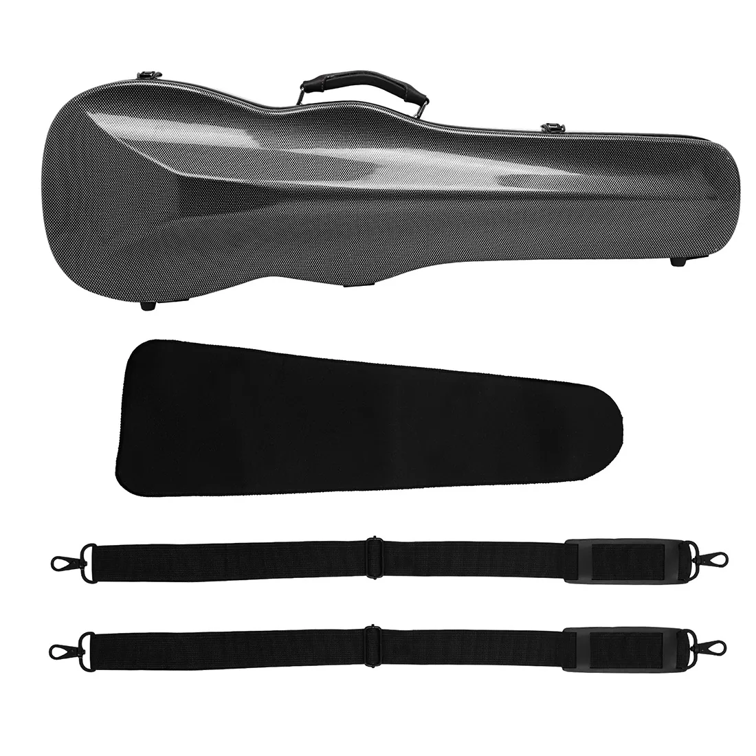 Carbon fiber headless electroacoustic violin, silent violin, adult professional performance electronic violin set with case 18
