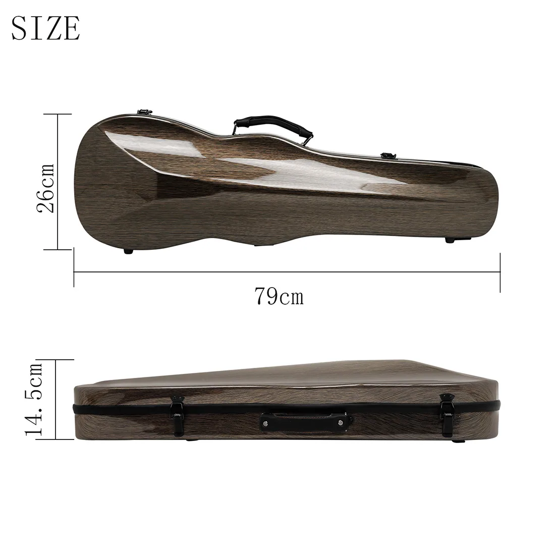 Carbon fiber headless electroacoustic violin, silent violin, adult professional performance electronic violin set with case 8