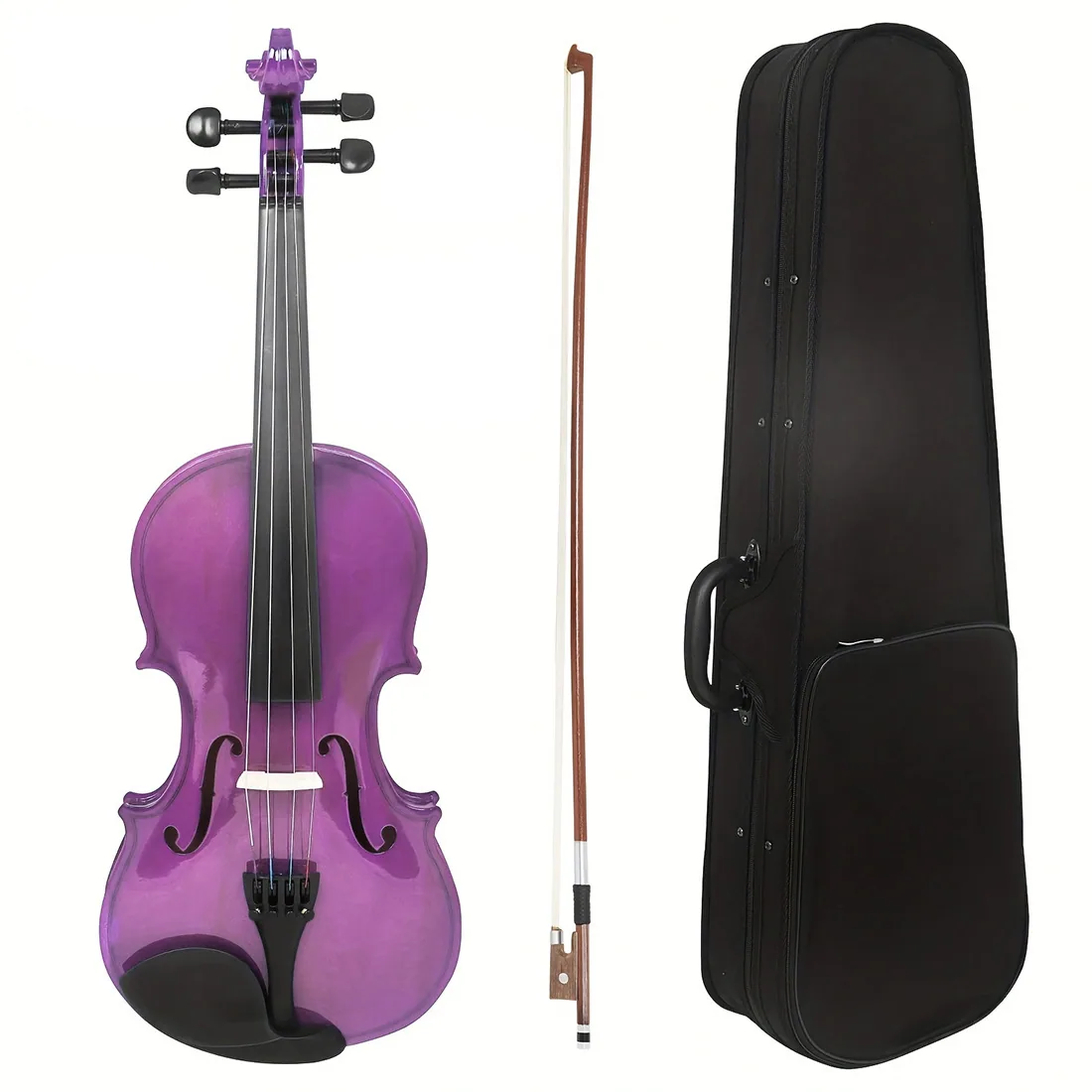 Colorful popular violin, solid wood violin, children's beginner's practice, adult performance of violin, 4/4 foreign trade whole 5