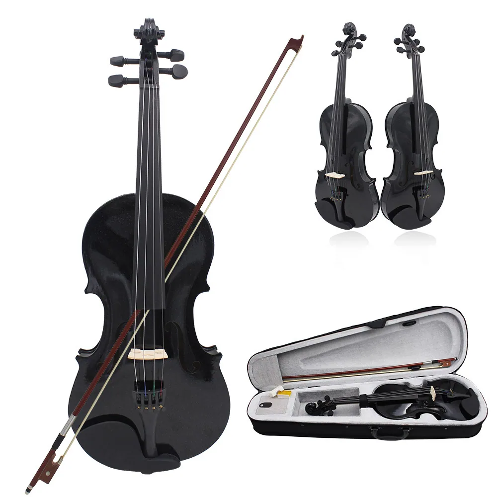 Colorful popular violin, solid wood violin, children's beginner's practice, adult performance of violin, 4/4 foreign trade whole