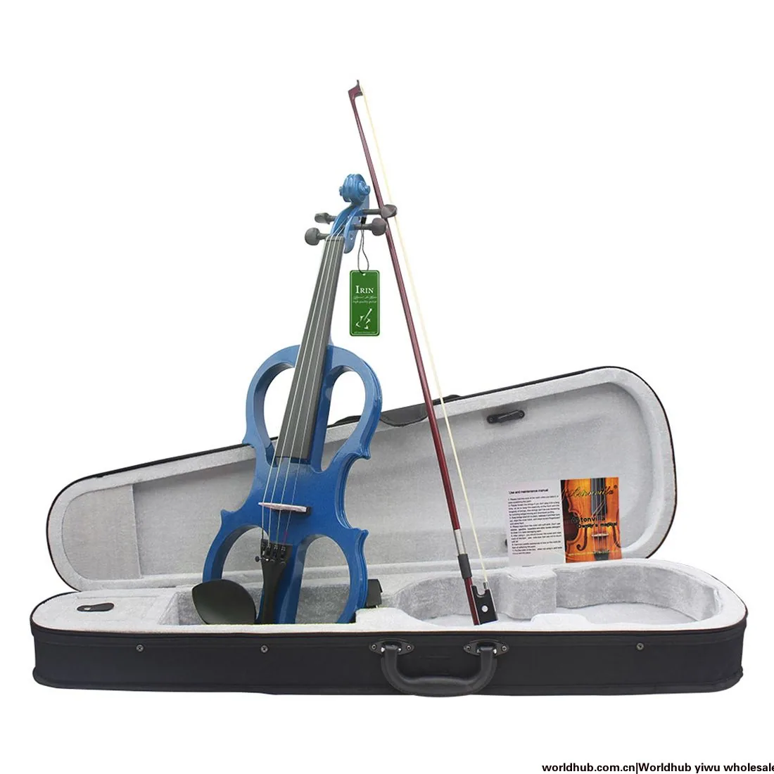 Wholesale Blue Electronic Violin Beginner Adult Performance Exam Grade Electronic Violin Instrument Electronic Violin