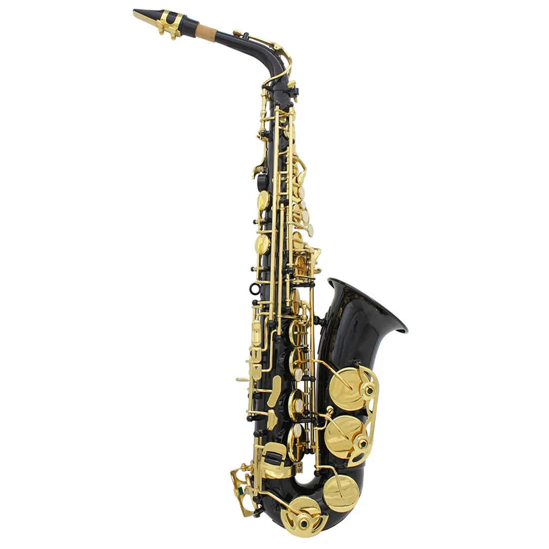 Cross border hot selling E-tone alto saxophone abalone shell white shell brass lacquer gold exam performance saxophone 2