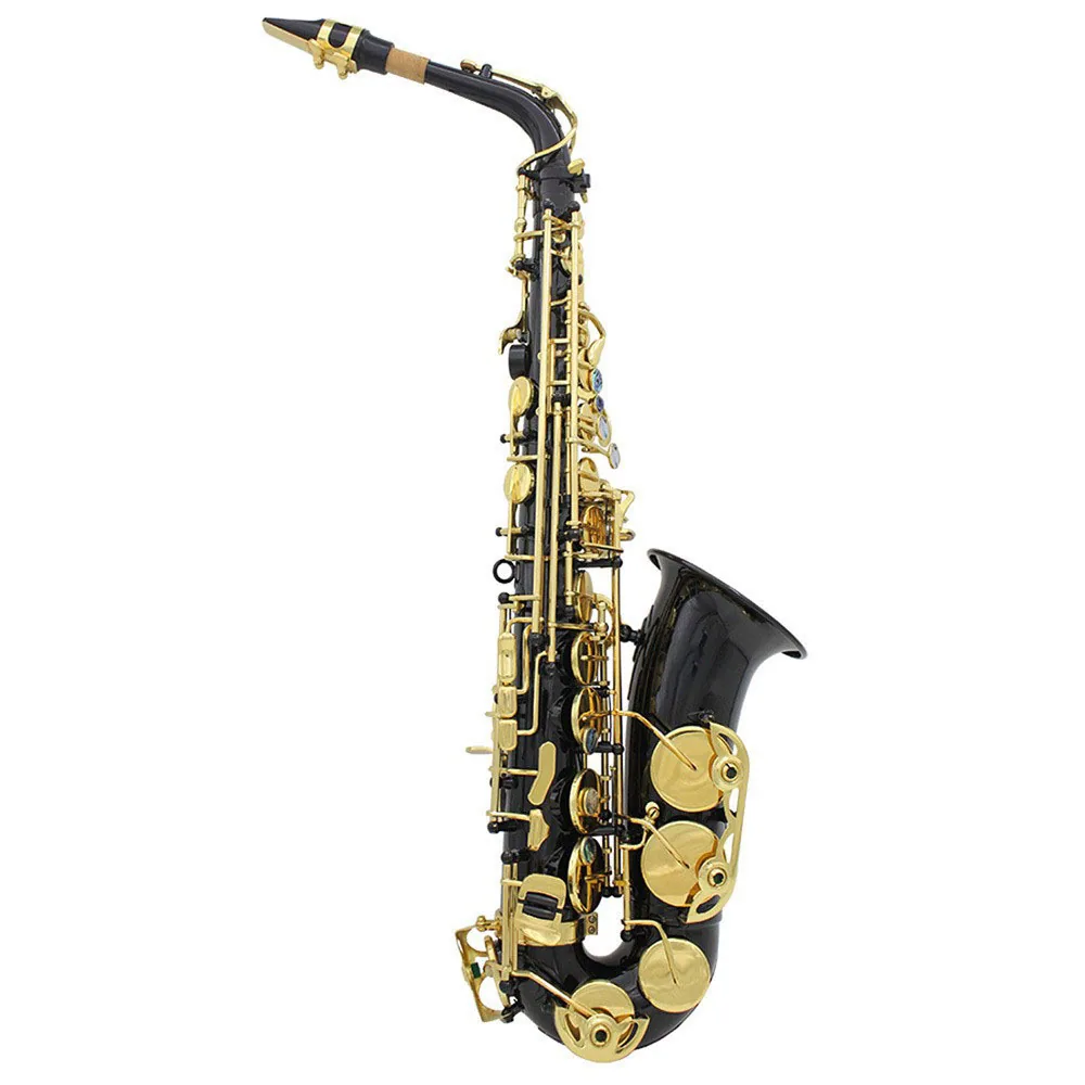 Cross border hot selling E-tone alto saxophone abalone shell white shell brass lacquer gold exam performance saxophone