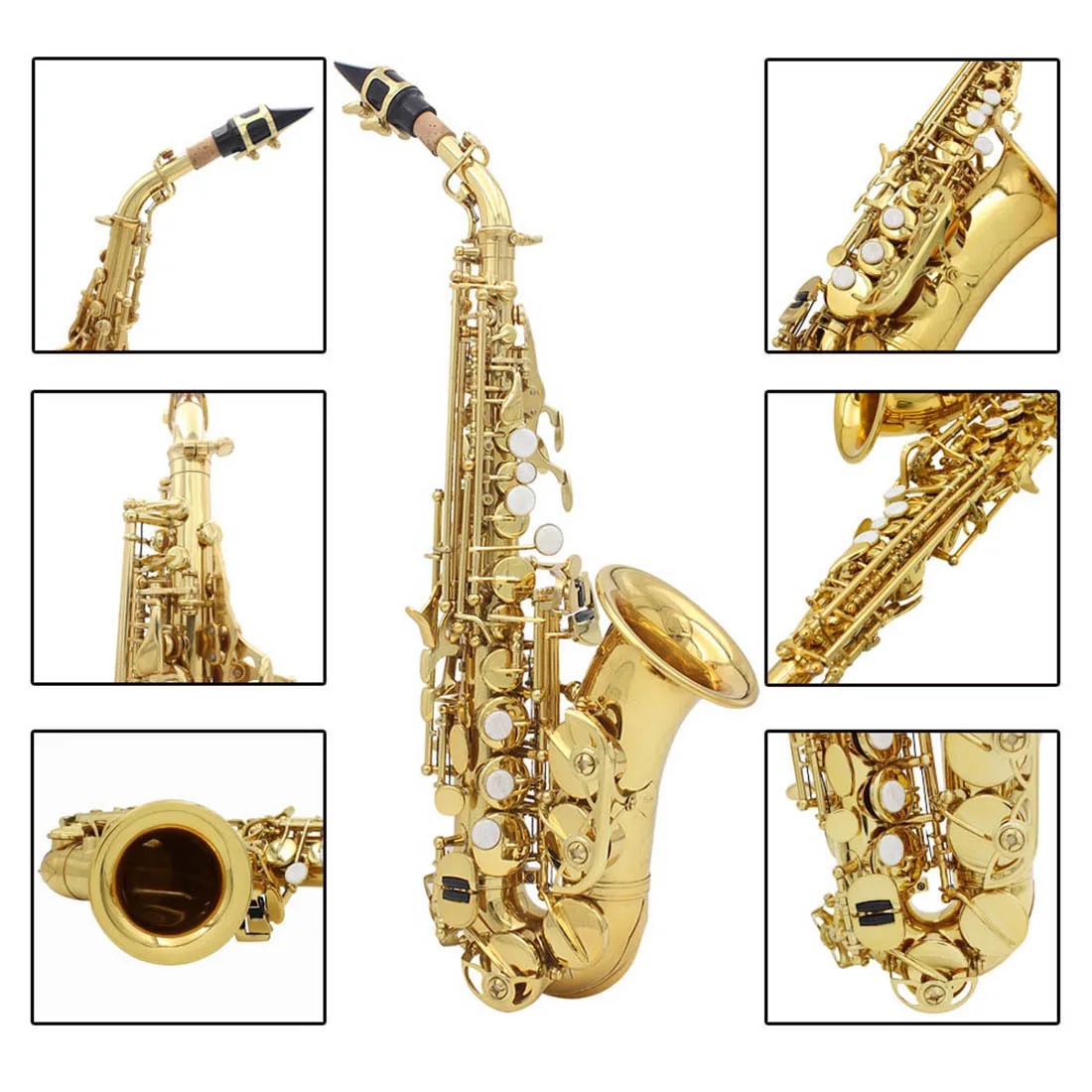 Factory direct sales of B-tone saxophone, high pitched small bend for children and adults to practice brass saxophone and wind i - Children's Coats 3