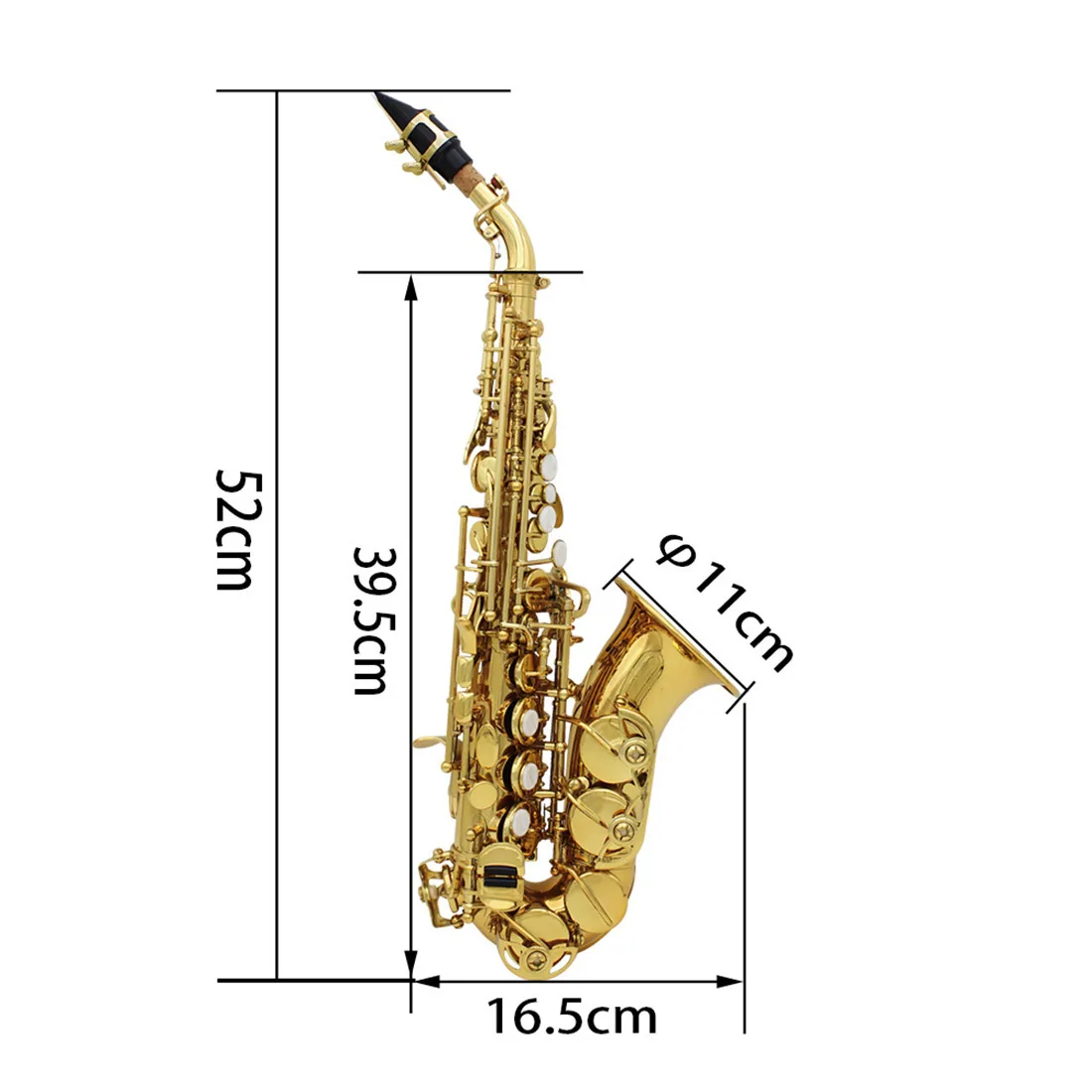 Factory direct sales of B-tone saxophone, high pitched small bend for children and adults to practice brass saxophone and wind i - Children's Coats 7