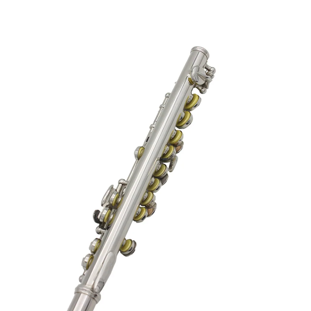 16 hole short flute, silver, C key, E key, white copper tube body, student beginner, exam grade, playing short flute, Western in 10