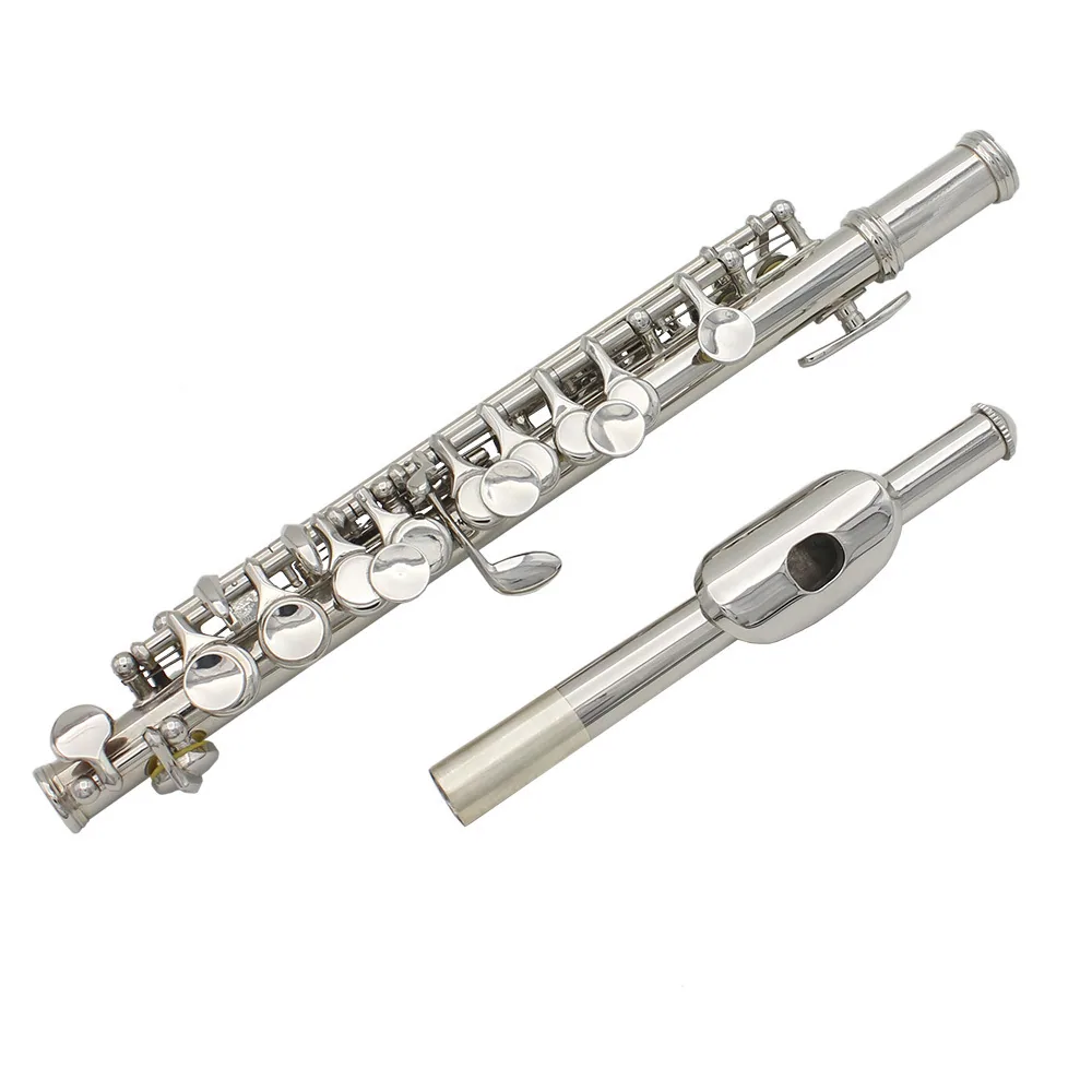 16 hole short flute, silver, C key, E key, white copper tube body, student beginner, exam grade, playing short flute, Western in 5