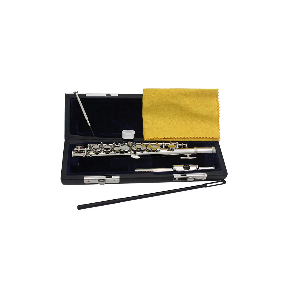 16 hole short flute, silver, C key, E key, white copper tube body, student beginner, exam grade, playing short flute, Western in 4