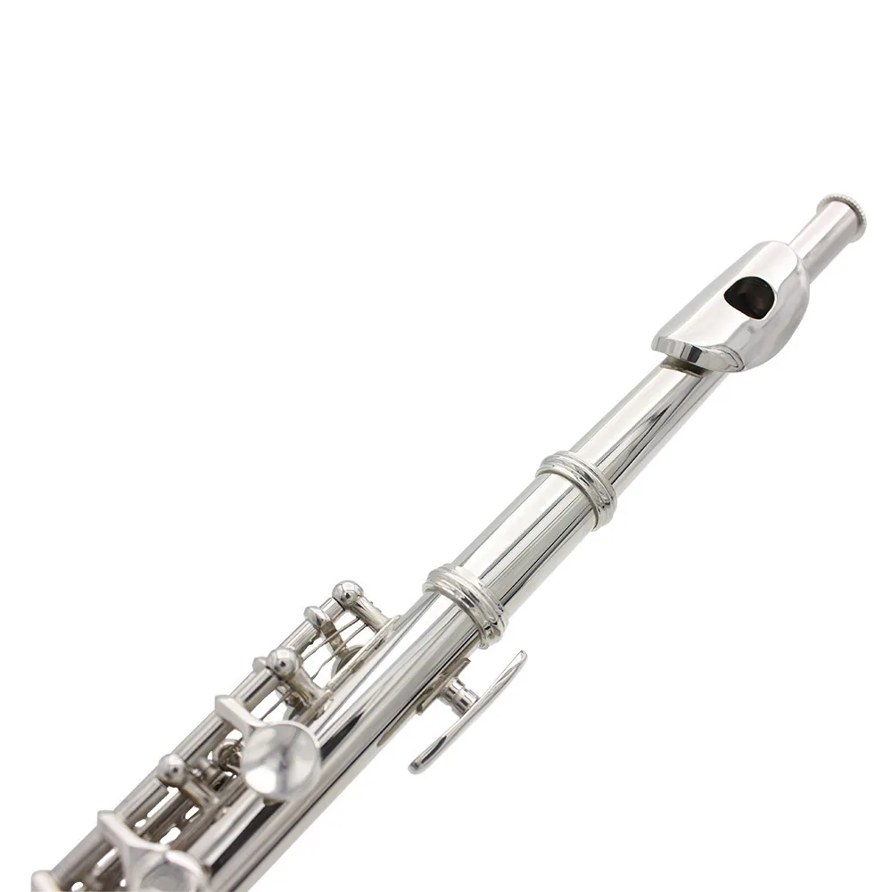 16 hole short flute, silver, C key, E key, white copper tube body, student beginner, exam grade, playing short flute, Western in 7