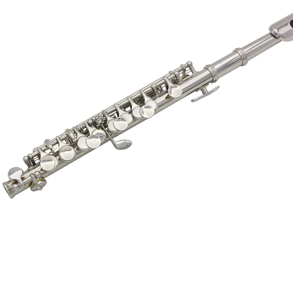 16 hole short flute, silver, C key, E key, white copper tube body, student beginner, exam grade, playing short flute, Western in 8