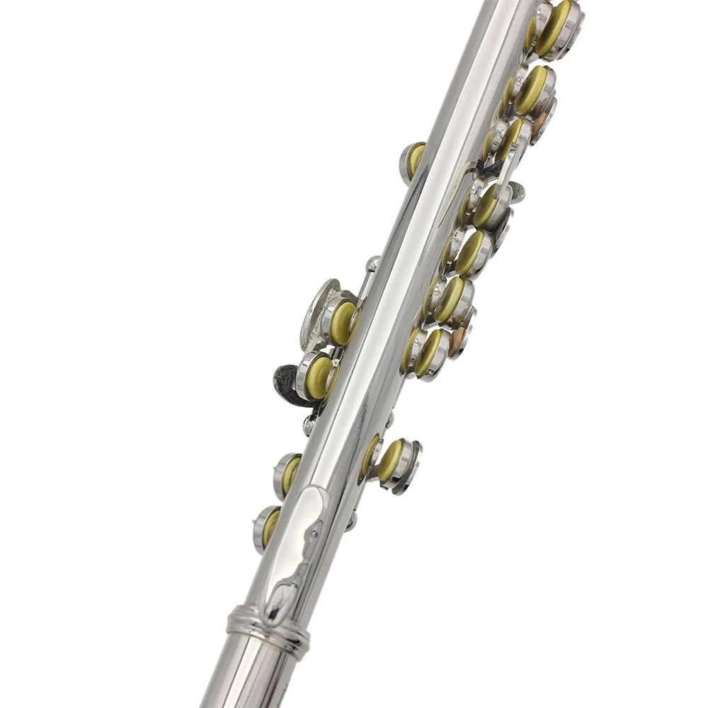 16 hole short flute, silver, C key, E key, white copper tube body, student beginner, exam grade, playing short flute, Western in 11