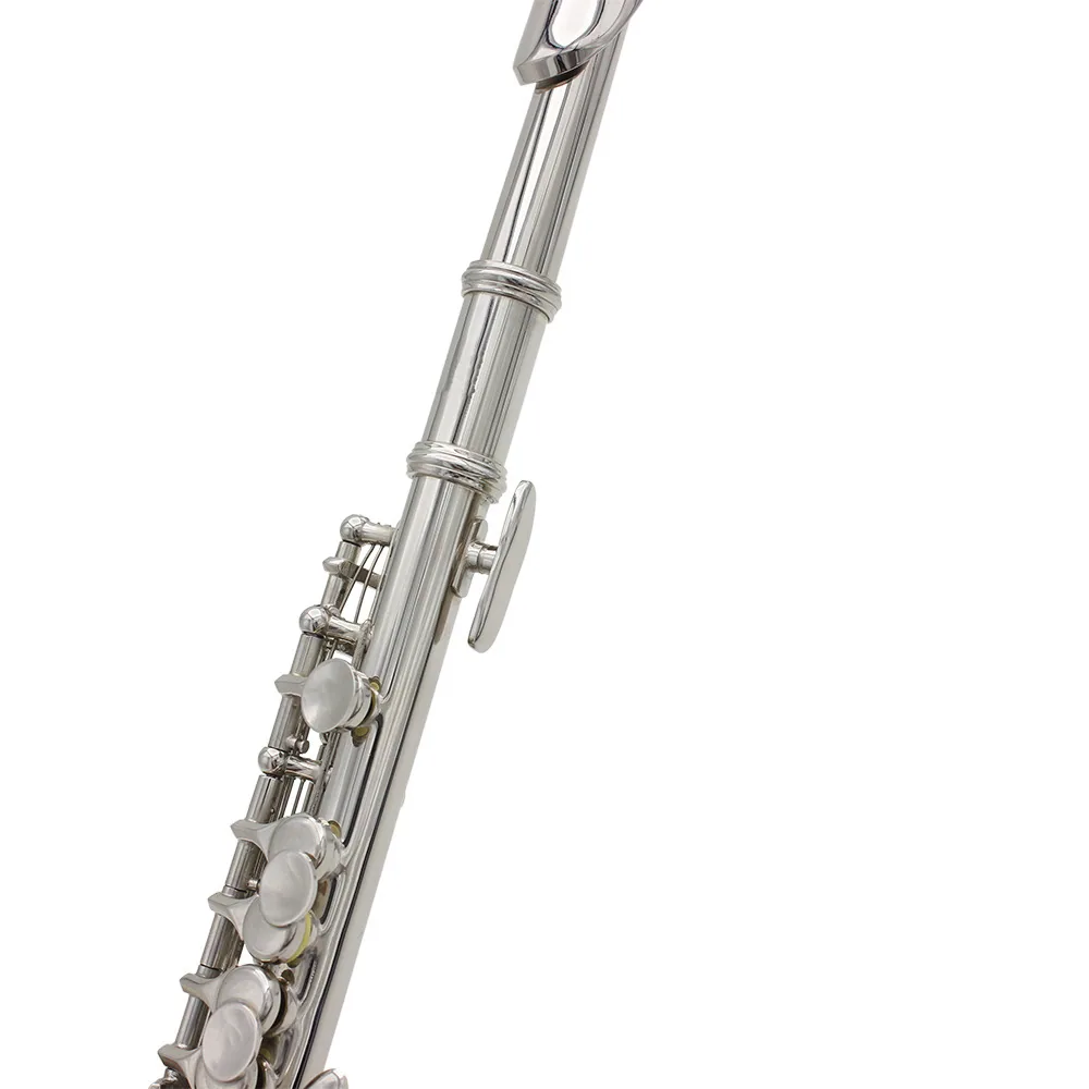 16 hole short flute, silver, C key, E key, white copper tube body, student beginner, exam grade, playing short flute, Western in 9