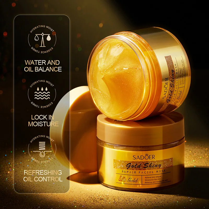 SADOER Gold Repair Mask leave-in hydrating moisturizing application on hand showing smooth absorbent cream texture for face b