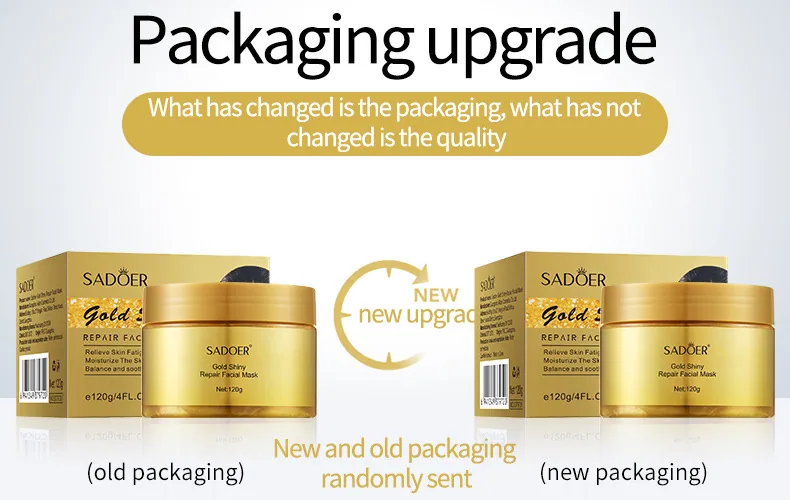 SADOER Gold Repair Mask leave-in hydrating moisturizing full English packaging sachet for cross-border foreign trade wholesal