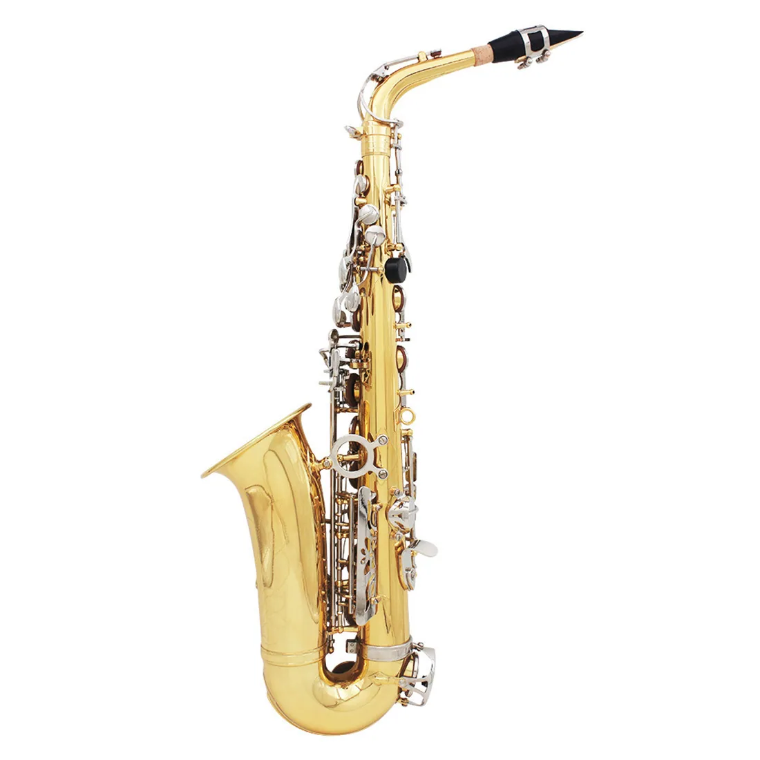Factory direct sales of E-tone alto saxophone for beginners, instrument grading and performance level, painted gold brass saxoph 2