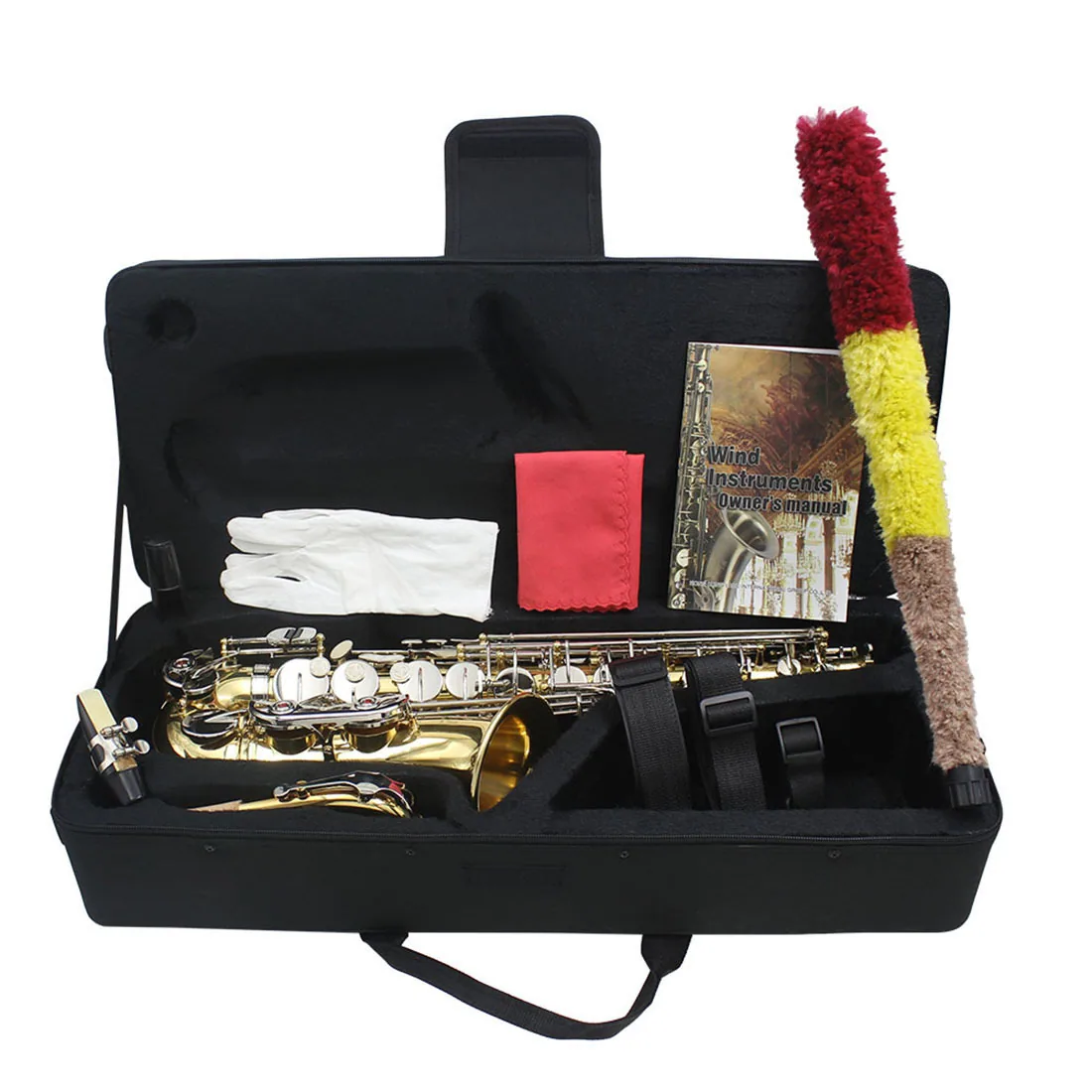 Factory direct sales of E-tone alto saxophone for beginners, instrument grading and performance level, painted gold brass saxoph 5