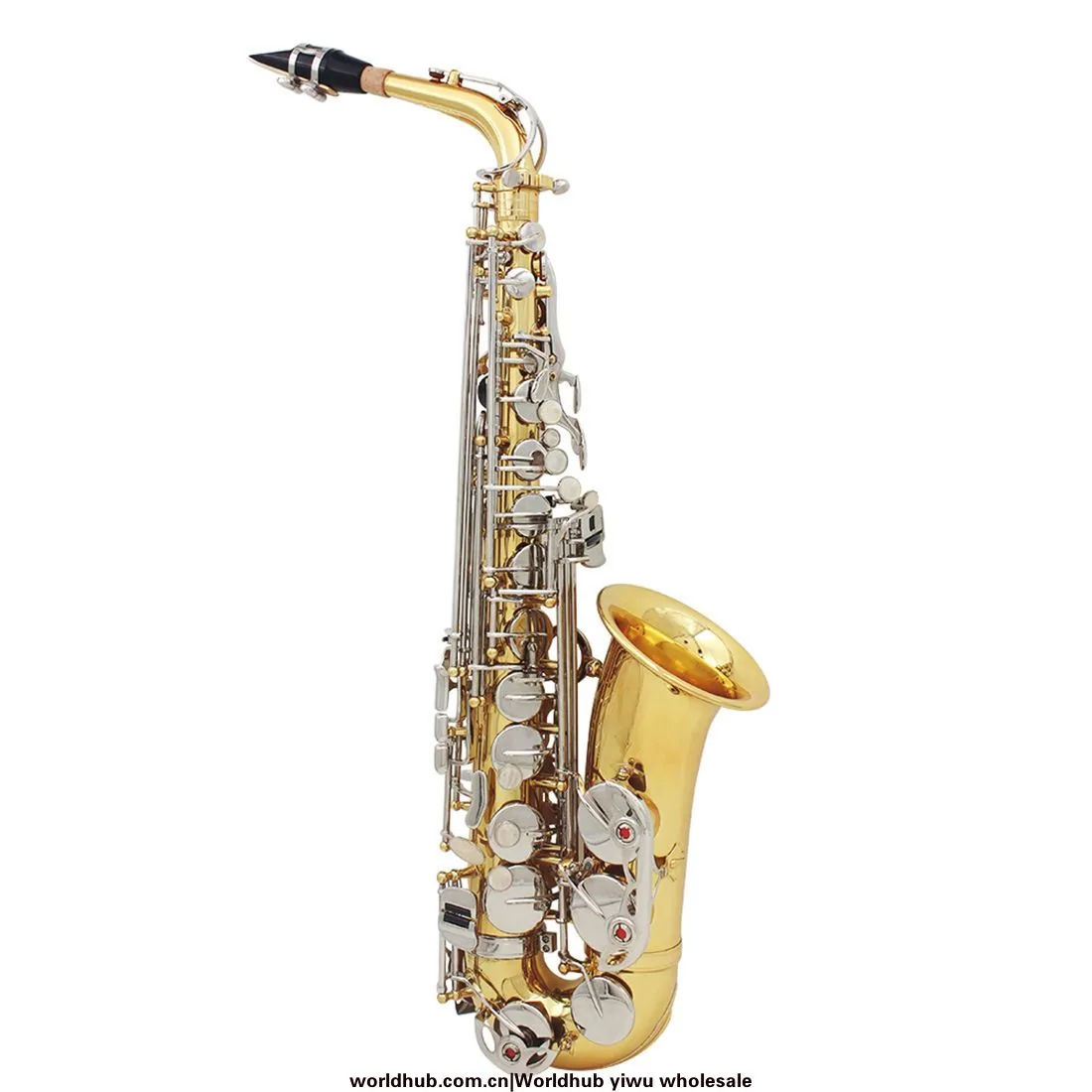 Factory direct sales of E-tone alto saxophone for beginners, instrument grading and performance level, painted gold brass saxoph 3