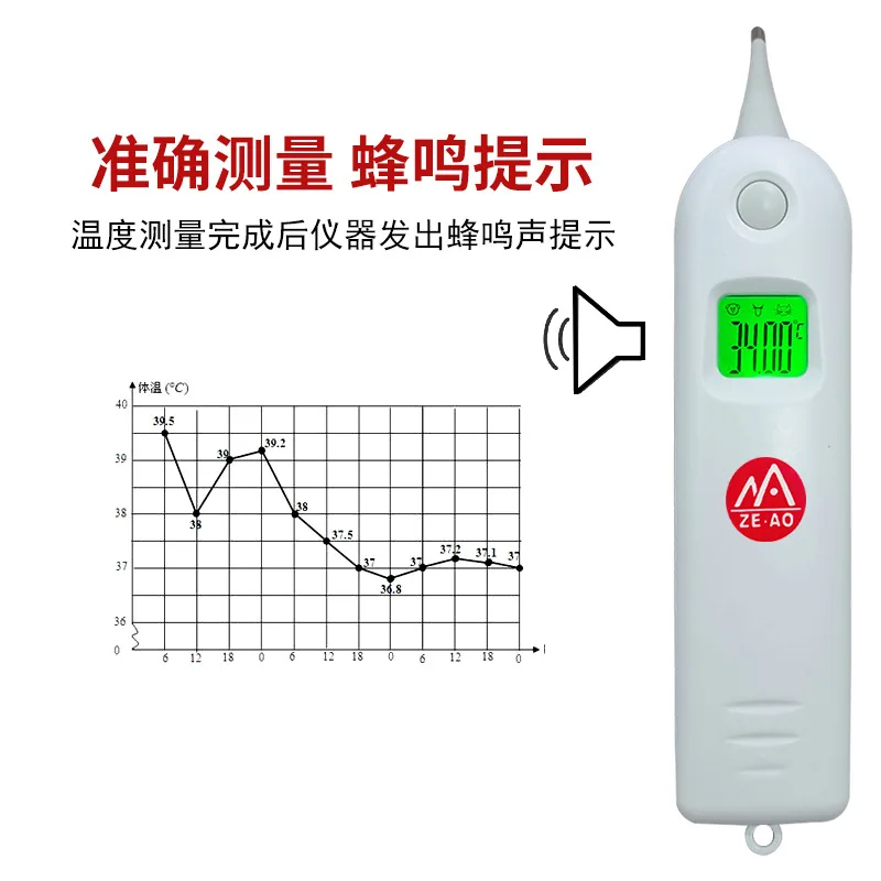 Animal electronic thermometer, thermometer for cattle, sheep, horses, pigs, cats, dogs, pets, anal thermometer, fast thermometer 2
